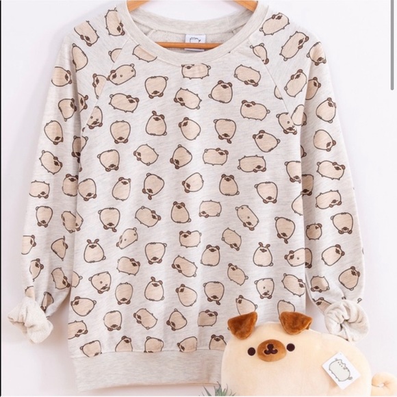 Pusheen Tops - Pusheen Pug Crewneck Sweatshirt